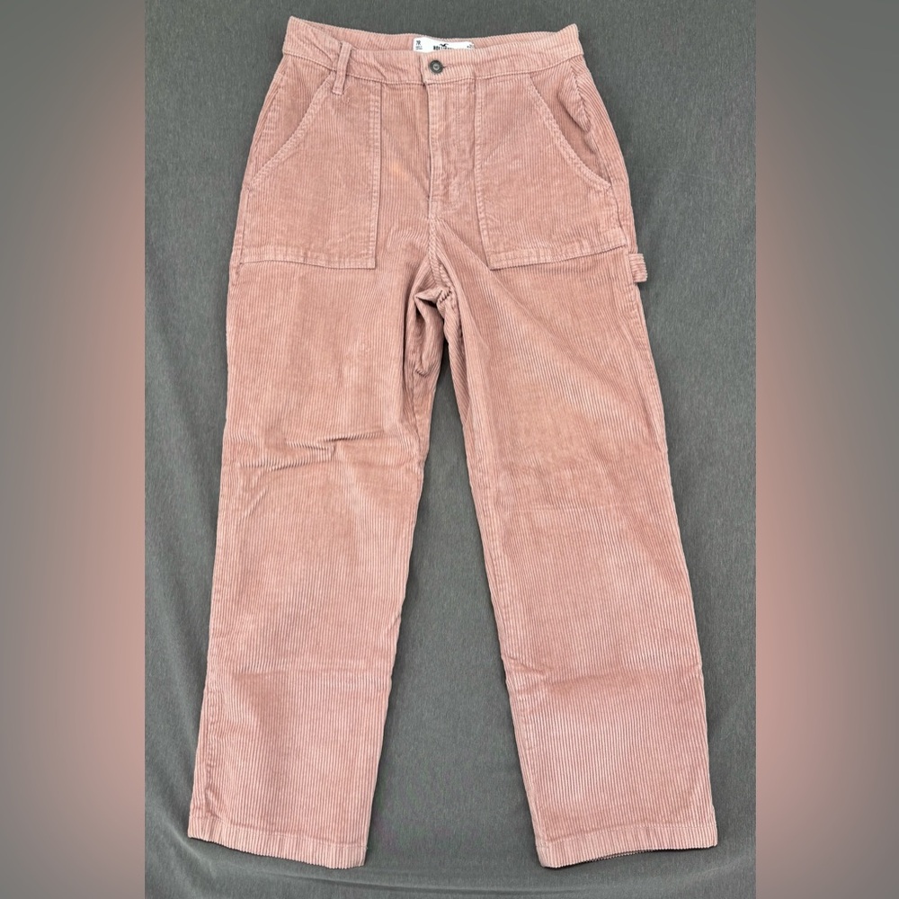 Hollister Womens Pink 7R 28 Corduroy Ultra High Rise Pants Utility Straight Leg